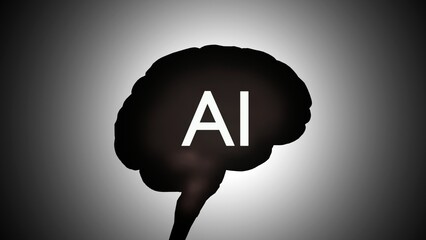 3d rendering of artificial intelligent or ai and human brain