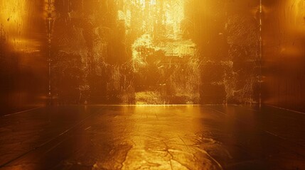 Product showcase with highlights. Gold studio room background. Use as a montage for product displays - generative ai