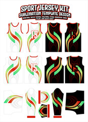green curves swirl gradient Jersey Apparel Sports Wear print pattern