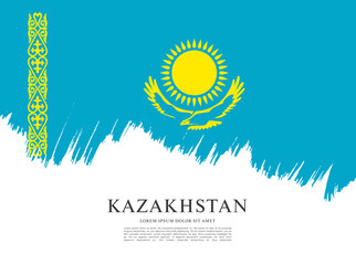 flag of kazakhstan vector illustration