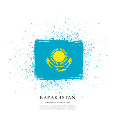 flag of kazakhstan vector illustration