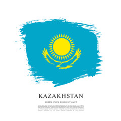 flag of kazakhstan vector illustration