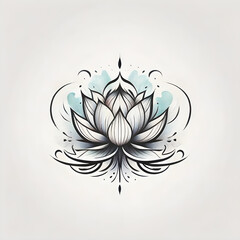 badge tattoo geometric lotus design