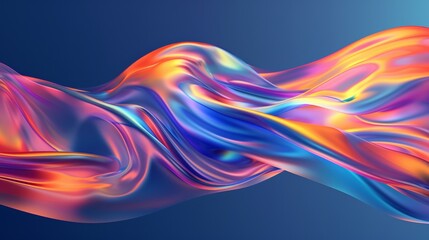 Mesmerizing, single wave bursts from a vibrant sea, its fluid form painted in swirling hues, captivating with its unique, dynamic flow - obrazy, fototapety, plakaty