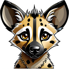 Enchanting Hyena Cubs: Capturing the Charisma of Adorable Expressions.(Generative AI)