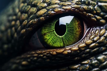 Foto op Canvas Reptilian eye closeup. Animal wildlife. Generate Ai © juliars