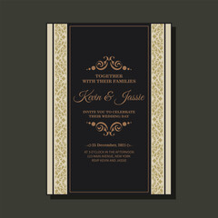 Elegant classic wedding invitation card