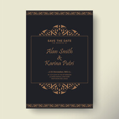 Elegant classic wedding invitation card