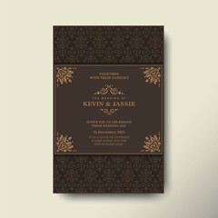 Elegant classic wedding invitation card