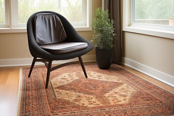 Modern Rattan Chair Room Vibes: Oriental Rugs Steal the Spotlight