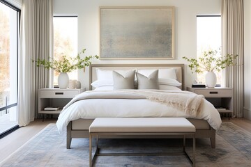 Serene Bedroom Bliss: Modern Settings with Elegant Oriental Rug