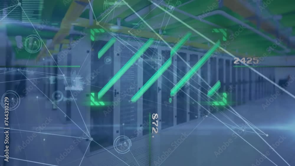 Poster animation of digital data processing over computer servers