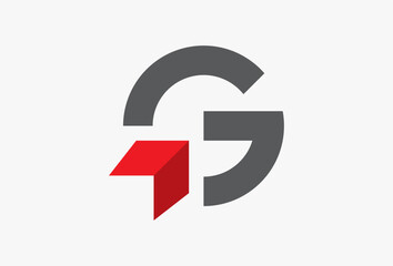 Letter G with Arrow Logo. Minimal Logotype Concept. Initial G related with Business, Branding, Company, Corporate, Technology, Logistic, Direction, Navigation, orientation, Growth, Delivery, Forward