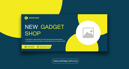 New Gadget shop facebook cover photo design template