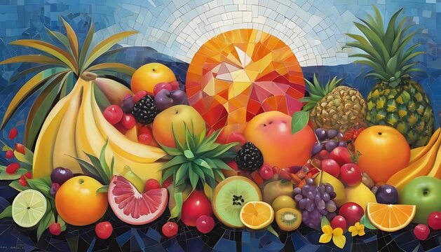 Exotic Fusion Explore an abstract style fruit painting