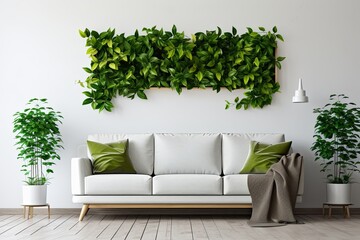 Wall-mounted Plant Decorations Enhancing Modern House - Couch Close-up
