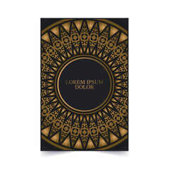 Luxury gold border pattern cover template