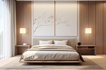 Zen Deco: Beige Wall Minimalist Bedrooms Art Inspired Simplicity