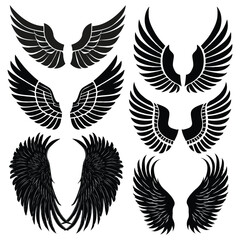 Vector free vector flat design angel eagle wings silhouette