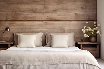 Rustic Farmhouse Zen: Minimalist Bedrooms with Wooden Board Headboard
