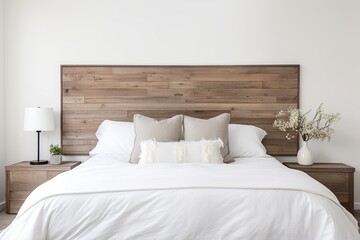 Rustic Farmhouse Zen-Inspired Minimalist Bedrooms With Wooden Board Headboard