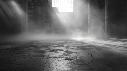 Texture dark concrete floor with mist or fog - generative ai - obrazy, fototapety, plakaty