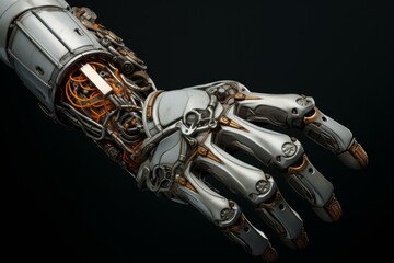 Robot arm pieces. Creation production. Generate Ai