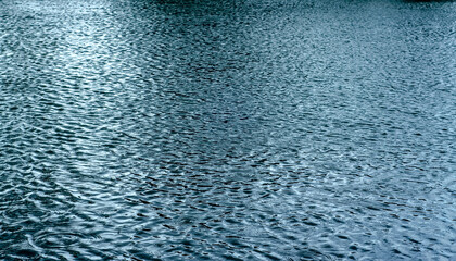 The pattern of the water surface in the natural pool