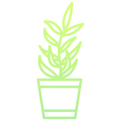 Indoor Plant In Pot Gradient Linear Style