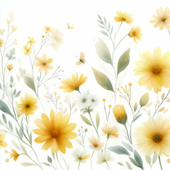 Fototapeta na wymiar seamless background with camomiles. flower, floral, nature, pattern, daisy, summer, flowers, spring, illustration, vector, camomile, plant ,Ai generated 