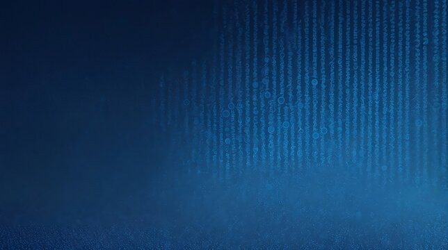Wave of dots and weave lines. Abstract blue background for design on the topic of cyberspace, big data, metaverse, network security, data transfer on dark blue 