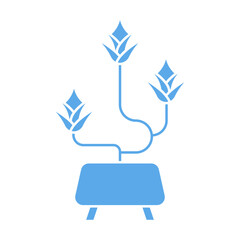 Indoor Plant In Pot Blue Style