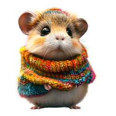A 3D animated cartoon render of a playful guinea pig in a colorful sweater.