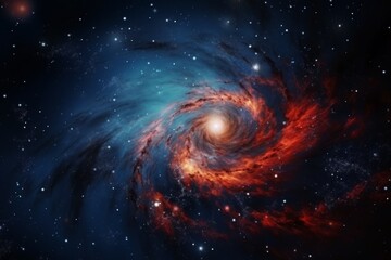 Galaxy in spiral shape background