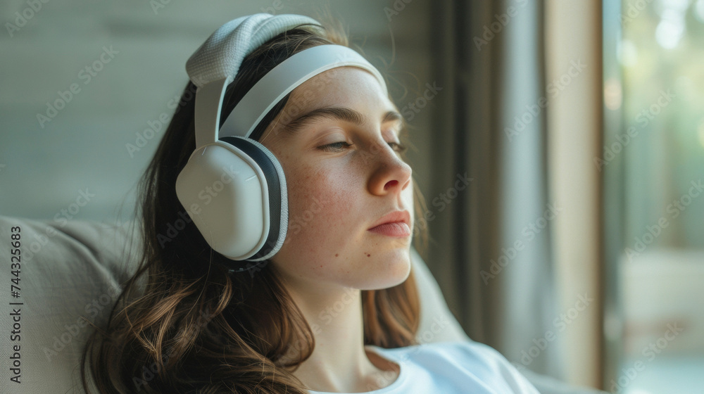 Poster the compact and portable design of a brainwave monitor making it easy to wear and access throughout 