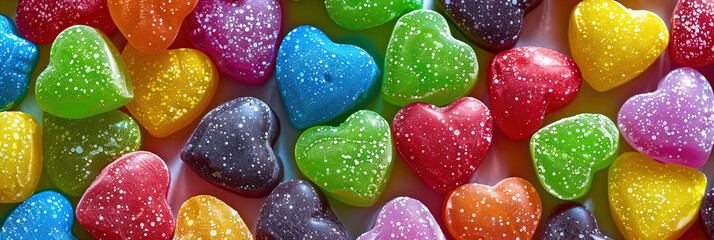 Colorful heart-shaped candies © Brian