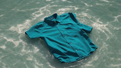 a shirt floating in the water next to another shirt