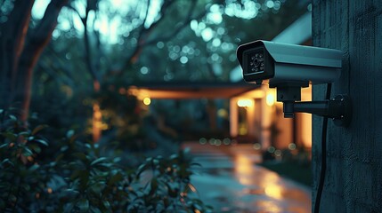 High-tech surveillance equipment overseeing the entrance to a private property