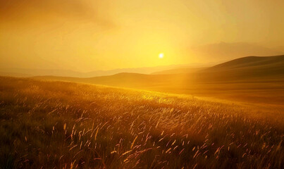 Obraz premium Sunset, Salvation, Meditation, Rice, Mountain,