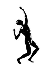 black vector image silhouette modern yoga exercises, beauty, body line art. For use as a brochure template or for use in web design