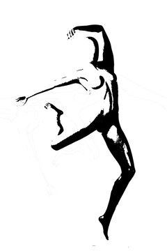 black vector image silhouette modern yoga exercises, beauty, body line art. For use as a brochure template or for use in web design