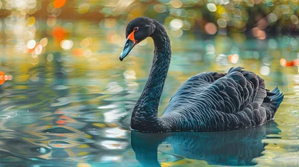 Foto auf Acrylglas Full body portrait of black swan © Brian