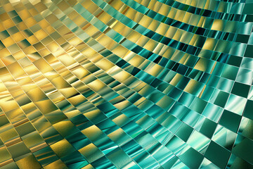 abstract fractal background with golden and blue pattern, Generative Ai