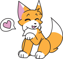 Happy ginger cat, cartoon style illustration with white background, suitable for logo, poster, design etc