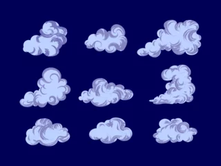 Fensteraufkleber Hand drawn the weather collection. Clouds doodle set,  curl cloud, decoration cloud,  clouds icon symbol. © Suryadi