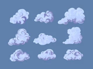 Fototapete Rund Hand drawn the weather collection. Clouds doodle set,  curl cloud, decoration cloud,  clouds icon symbol. © Suryadi