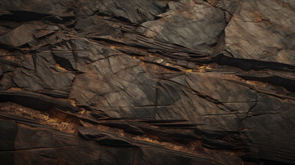 Cliff rock face texture surface dark background of great outdoors, nature exploration and travel. Brown earth tones granite stone slice natural background for copy space abstract textures by Vita
