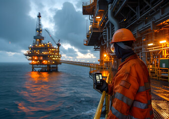 Petroleum gasoline oil industry. Gas chemical energy running power during sunset.