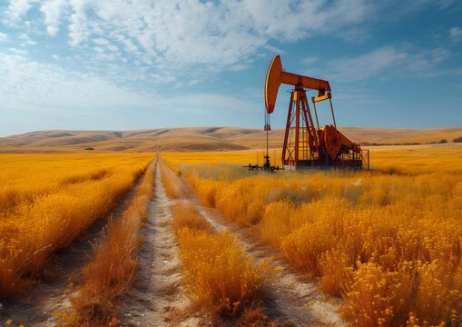 Petroleum gasoline oil industry. Gas chemical energy running power during sunset.