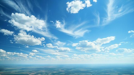 blue sky with clouds closeup. natural background. blue sky with tiny clouds.